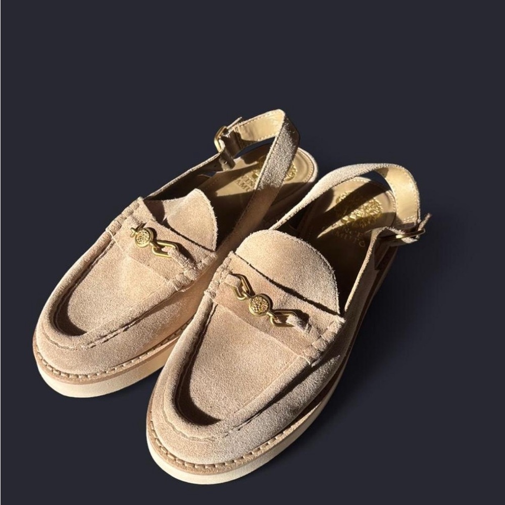Vince Camuto Tan Slingback Loafers